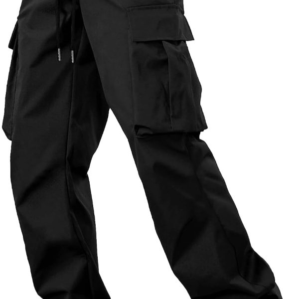 Men cargo pants, tactical, durable, stretch, drawstring elastic waist