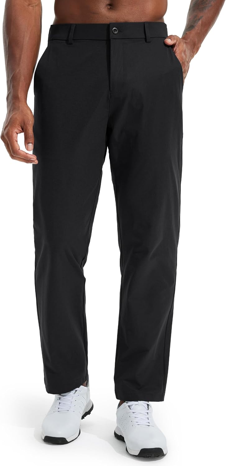 Men golf pants, classic fit, lightweight, stretch, business casual