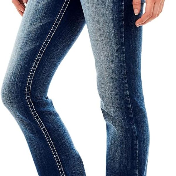 Curvy Bootcut Jeans for Women, Mid Rise Insta Stretch Denim, Size Inclusive Juniors Jeans